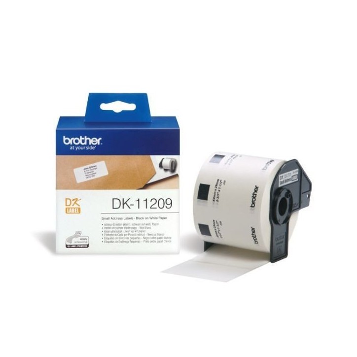 Etiquettes adresses BROTHER P-TOUCH DK-11209 - 29x62mm - 800 étiquettes Etiquettes adresses BROTHER P-TOUCH DK-11209 - 29x62mm - 800 étiquettes