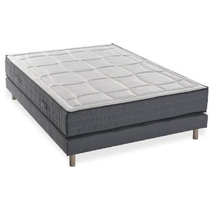 Ensemble matelas + sommier 140x190 cm - Mémoire de forme - 28cm - 5 zones - Ferme - DEKO DREAM Hôtel Premium Lux Ensemble matelas + sommier 140x190 cm - Mémoire de forme - 28cm - 5 zones - Ferme - DEKO DREAM Hôtel Premium Lux