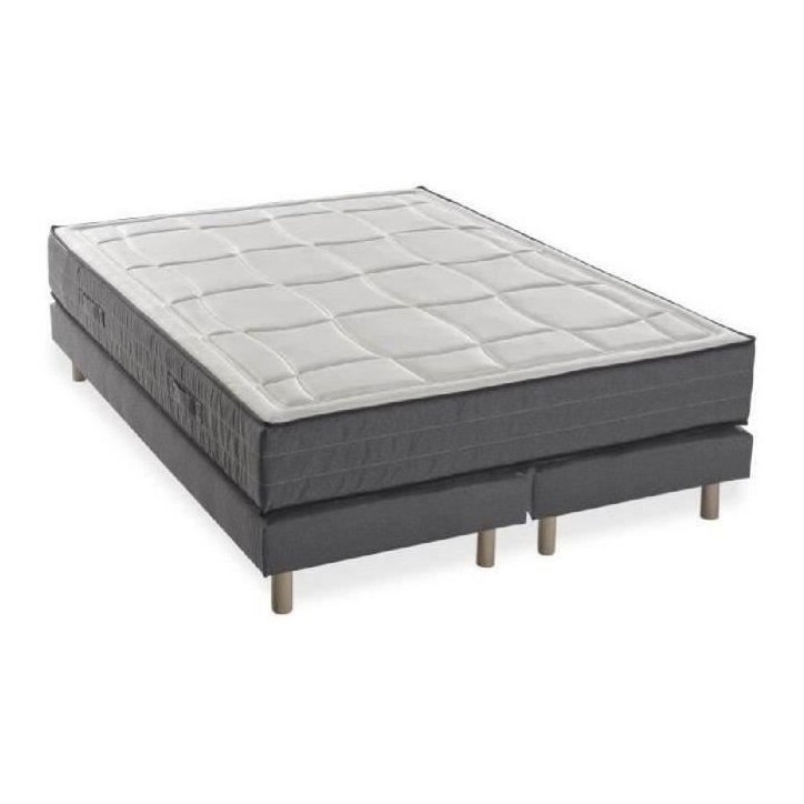 Ensemble matelas + sommiers 180x200 - Mousse mémoire - 28cm - 5 zones - Ferme - DEKO DREAM HOTEL PREMIUM LUX Ensemble matelas + sommiers 180x200 - Mousse mémoire - 28cm - 5 zones - Ferme - DEKO DREAM HOTEL PREMIUM LUX