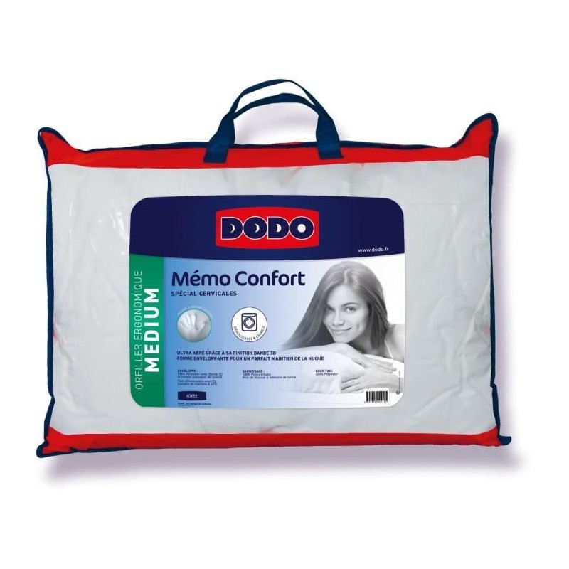 DODO - Oreiller Memo confort - 40 x 55 cm - Blanc