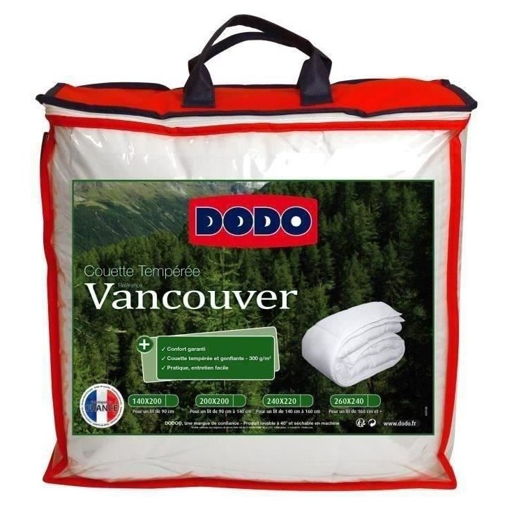 DODO Couette tempérée Vancouver 140x200 cm