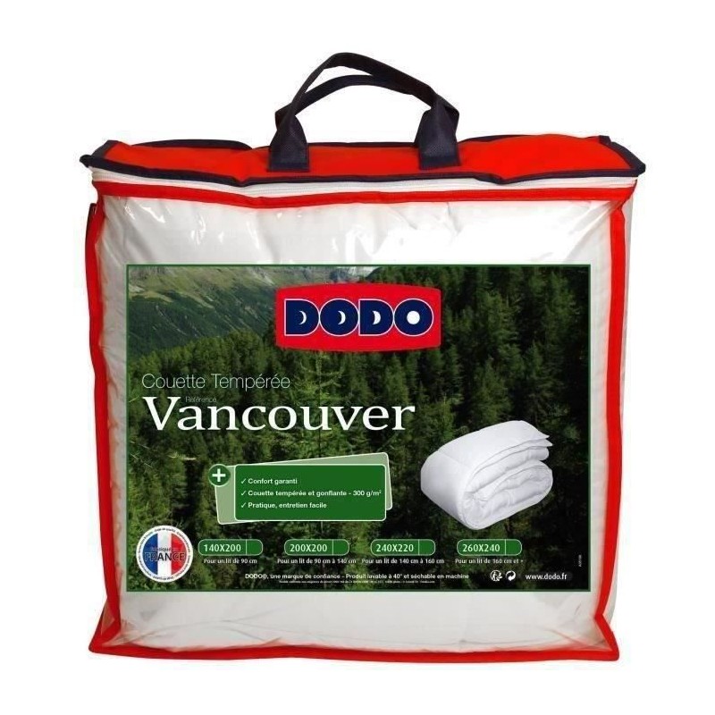 DODO Couette tempérée Vancouver - 200 x 200 cm - Blanc DODO Couette tempérée Vancouver - 200 x 200 cm - Blanc