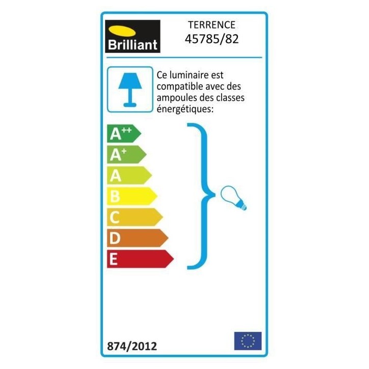 Potelet extérieur TERRENCE H90cm - BRILLIANT - Acier - 1 ampoule E27 requise Potelet extérieur TERRENCE H90cm - BRILLIANT - Acier - 1 ampoule E27 requise