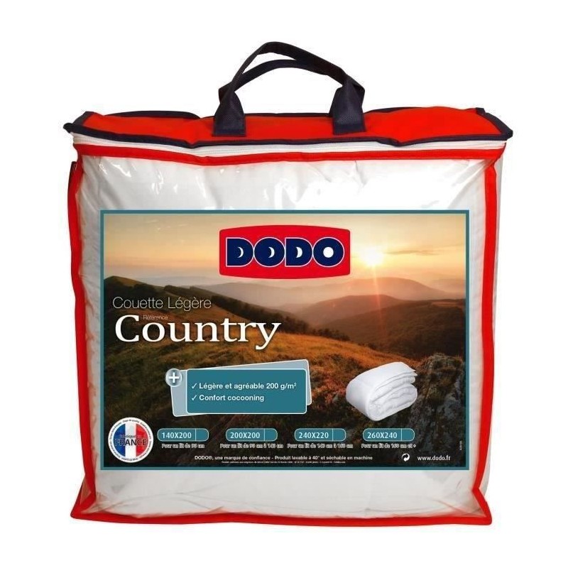 DODO Couette légere Country - 200 x 200 cm - Blanc DODO Couette légere Country - 200 x 200 cm - Blanc