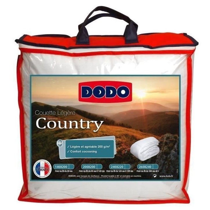 DODO Couette légere Country - 240 x 260 cm - Blanc DODO Couette légere Country - 240 x 260 cm - Blanc
