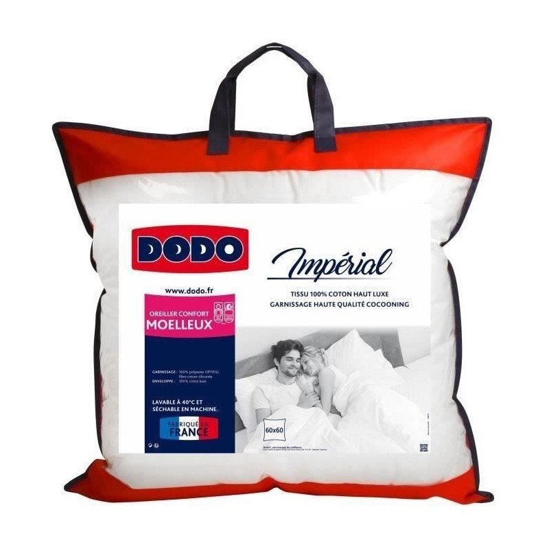 DODO Oreiller moelleux Imperial - 60 x 60 cm - Blanc DODO Oreiller moelleux Imperial - 60 x 60 cm - Blanc