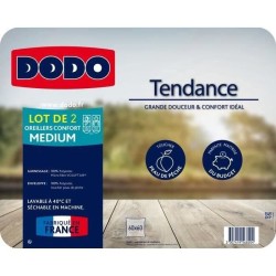 DODO Lot de 2 oreillers Tendance - 60 x 60 cm - Garnissage 100% Polyes