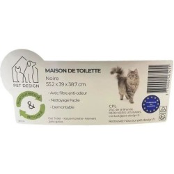 SACHA Maison de toilette pour chat - Bac a litiere - 56 x 40 x 39 cm -