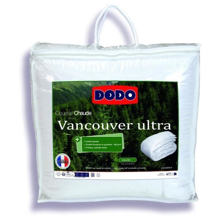 Couette chaude VANCOUVER DODO - 140x200 cm - Ultra