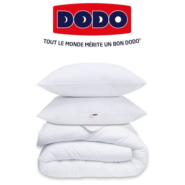 Pack couette 220x240 cm + 2 oreillers 60x60 cm + 2 proteges oreillers 60x60 cm - garnissage 100% Polyester - 350g/m² - blanc - Pack couette 220x240 cm + 2 oreillers 60x60 cm + 2 proteges oreillers 60x60 cm - garnissage 100% Polyester - 350g/m² - blanc -