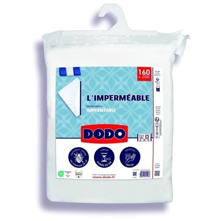 Protege matelas imperméable - 160x200 cm - Coton/Polyester - Anti punaise de lit Protege matelas imperméable - 160x200 cm - Coton/Polyester - Anti punaise de lit