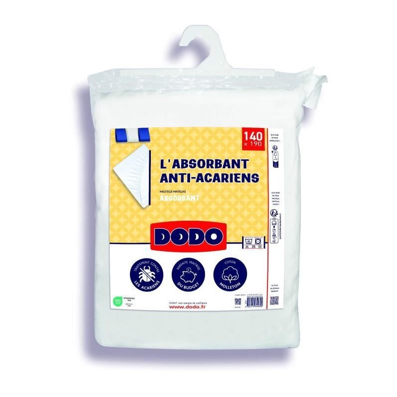 Protege matelas absorbant - 140x190 cm - Coton - Anti acariens Protege matelas absorbant - 140x190 cm - Coton - Anti acariens