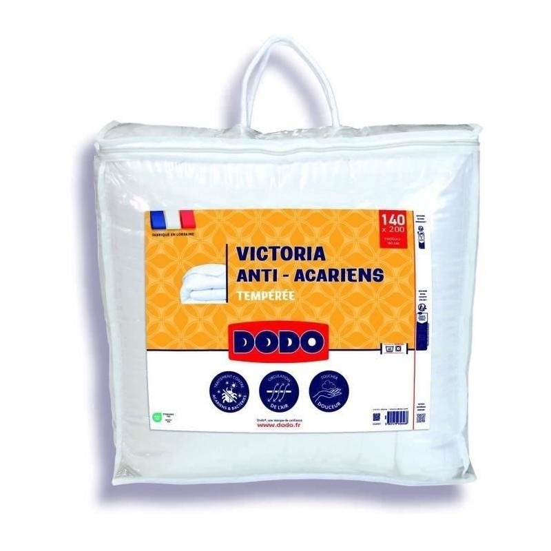 DODO Couette tempérée 300gr/m² anti-acarians VICTORIA 140x200 cm bl DODO Couette tempérée 300gr/m² anti-acarians VICTORIA 140x200 cm bl