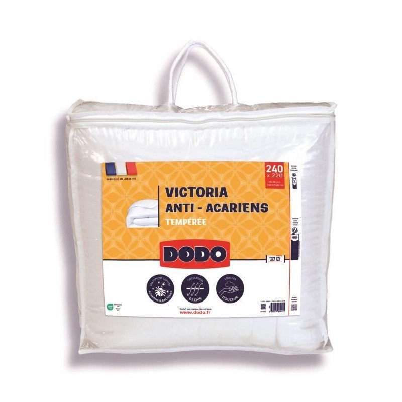 DODO Couette tempérée 300gr/m² anti-acarians VICTORIA 220x240 cm bl DODO Couette tempérée 300gr/m² anti-acarians VICTORIA 220x240 cm bl