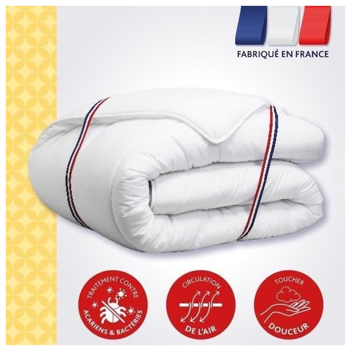 DODO Couette tempérée 300gr/m² anti-acarians VICTORIA 220x240 cm blanc DODO Couette tempérée 300gr/m² anti-acarians VICTORIA 220x240 cm blanc