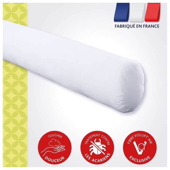 Traversin VANCOUVER 160 cm - anti-acariens - 100% Polyester - DODO Traversin VANCOUVER 160 cm - anti-acariens - 100% Polyester - DODO