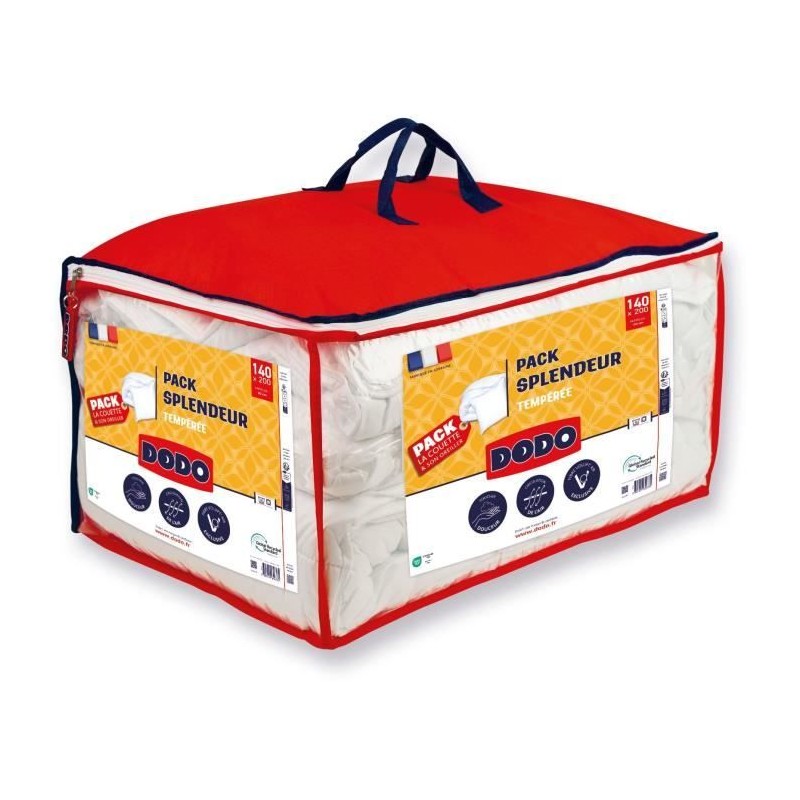 Pack couette 140x200 cm + 1 oreiller 60x60 cm - Splendeur - Garnissage