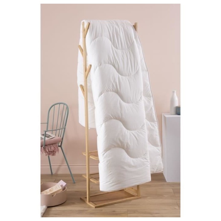 Couette 140x200 cm DODO CHAMPS DE LIN - Chaude - 450G/m² - Couette 1 personne -Douce et Chaude -Anti-acariens Antibactériens -