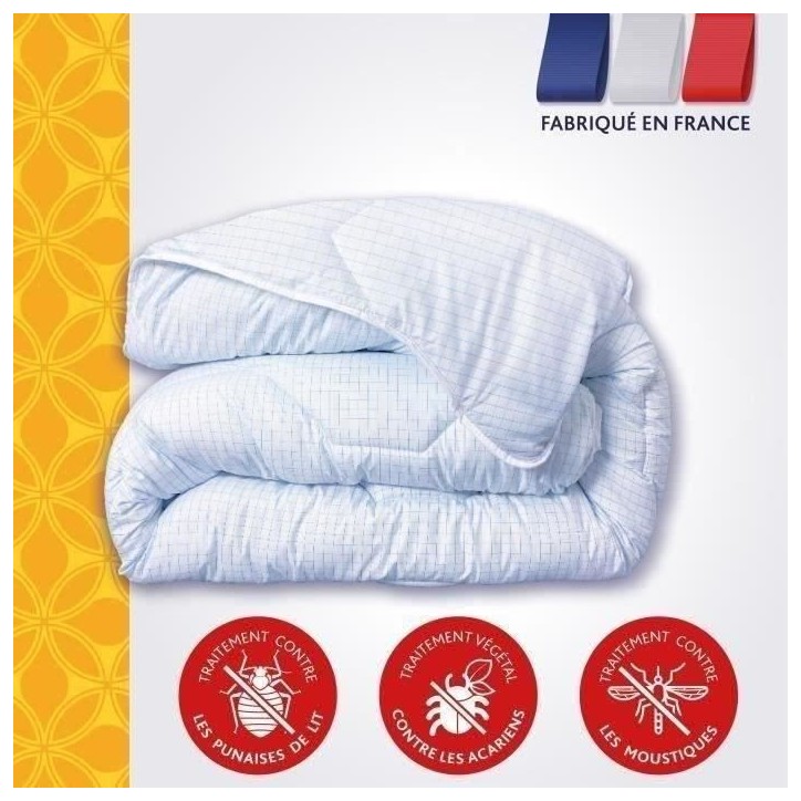 DODO Couette tempérée 300gr/m² 240x260 cm - Protection anti punaise, anti acarien - Blanc - Fabriqué en France DODO Couette tempérée 300gr/m² 240x260 cm - Protection anti punaise, anti acarien - Blanc - Fabriqué en France