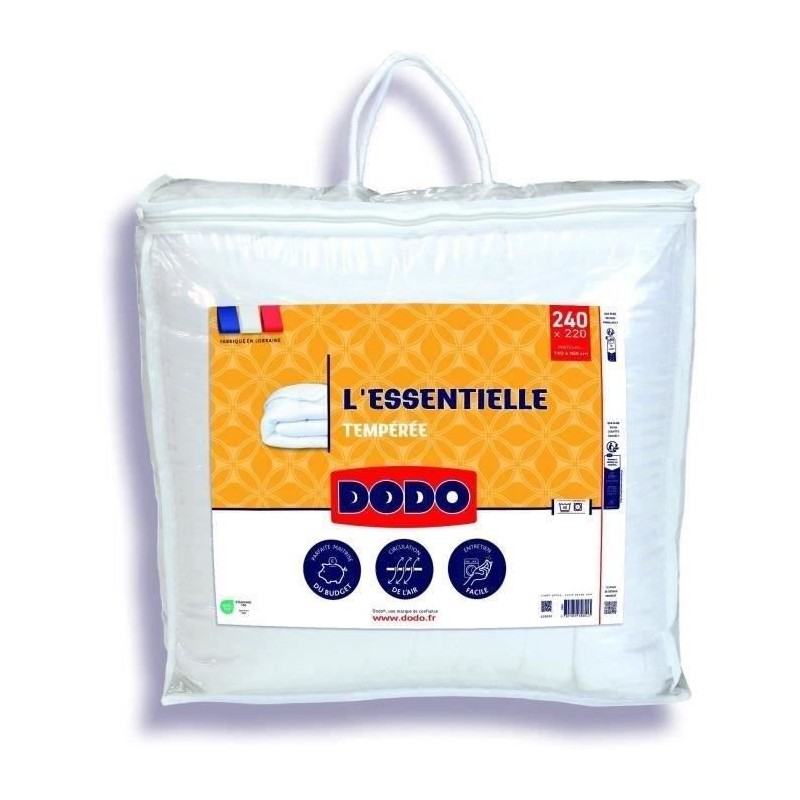 DODO Couette Tempérée - L'ESSENTIELLE - 220x240cm - 100% Polyester V DODO Couette Tempérée - L'ESSENTIELLE - 220x240cm - 100% Polyester V
