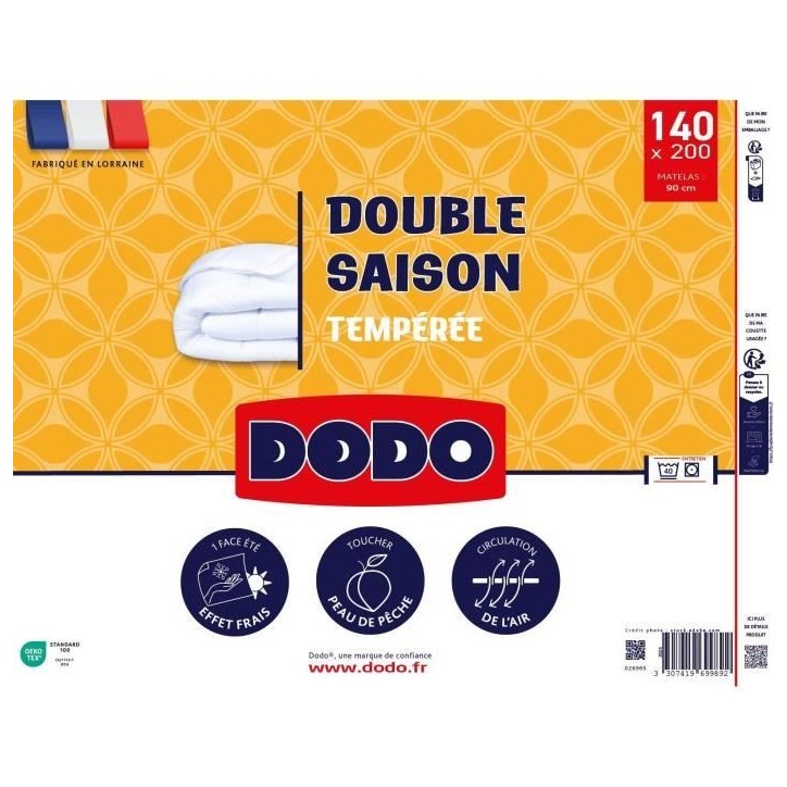 DODO - Couette double saisons - 140 x 200 cm - 300 g/m² - Volupt'air DODO - Couette double saisons - 140 x 200 cm - 300 g/m² - Volupt'air