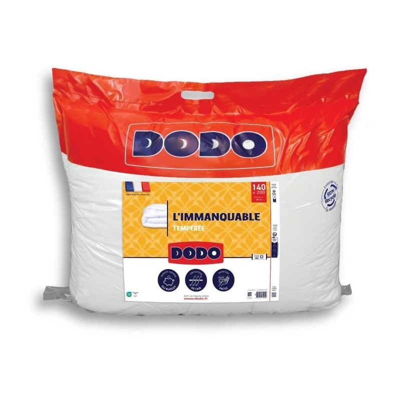DODO Couette tempérée 250G/m² - L'IMMANQUABLE - 140 x 200 cm - Blan DODO Couette tempérée 250G/m² - L'IMMANQUABLE - 140 x 200 cm - Blan