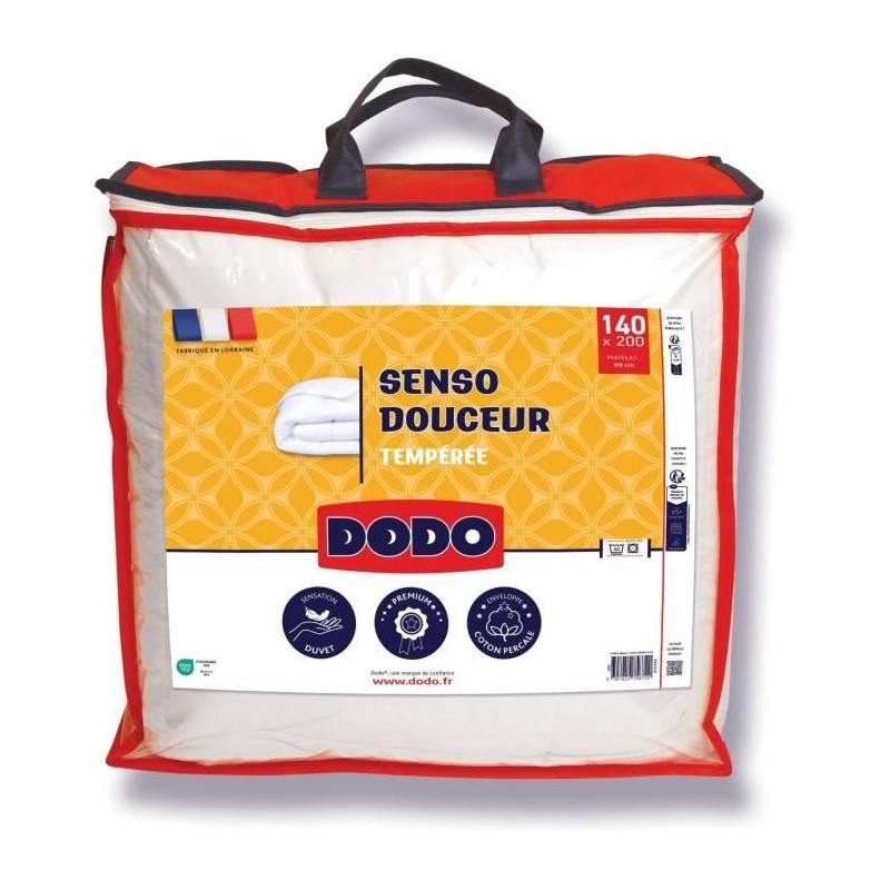 DODO - Couette tempérée 350 g/m² - SENSO DOUCEUR - 140 x 200 cm - B DODO - Couette tempérée 350 g/m² - SENSO DOUCEUR - 140 x 200 cm - B
