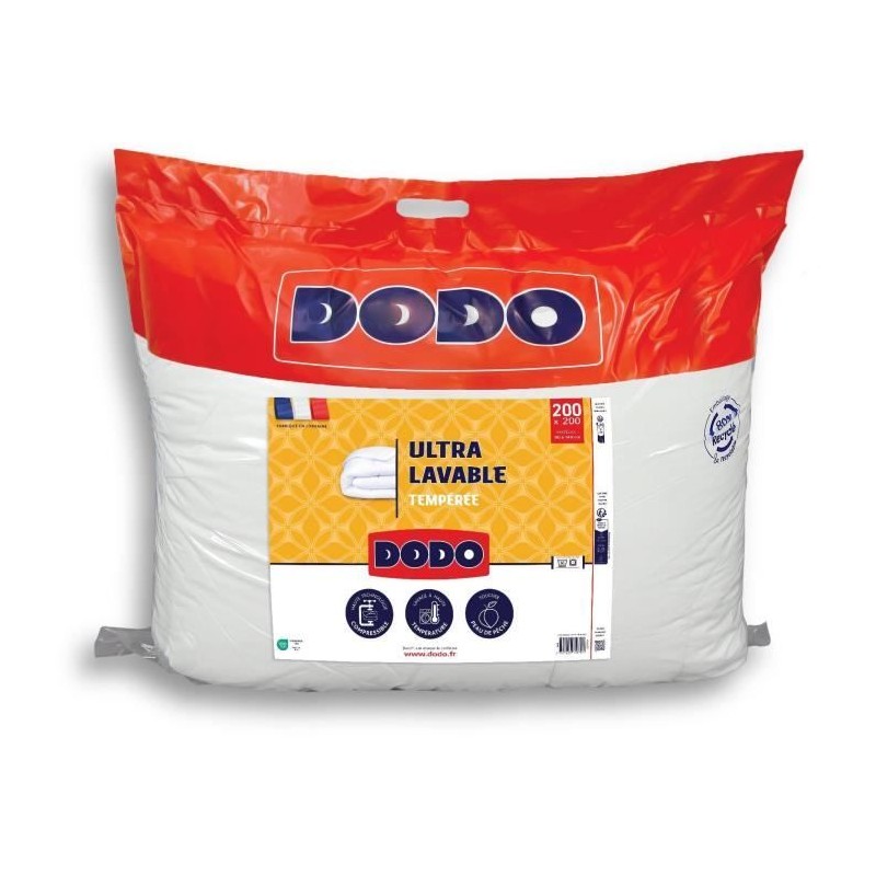 DODO - Couette tempérée 300 g/m² - ULTRA LAVABLE - 200 x 200 cm - B DODO - Couette tempérée 300 g/m² - ULTRA LAVABLE - 200 x 200 cm - B