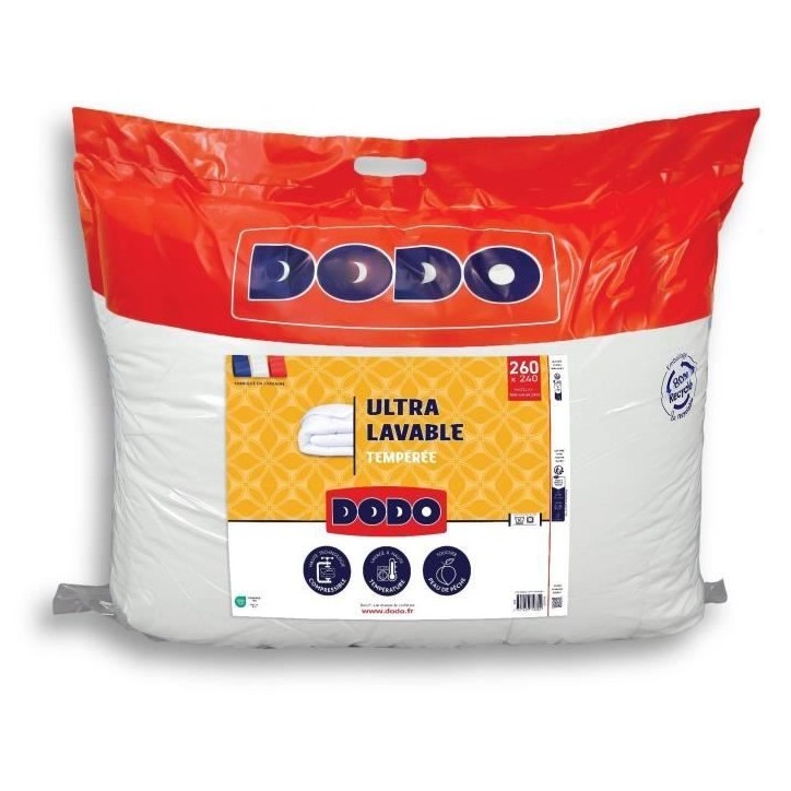 DODO - Couette tempérée 300 g/m² - ULTRA LAVABLE - 240 x 260 cm - Blanc DODO - Couette tempérée 300 g/m² - ULTRA LAVABLE - 240 x 260 cm - Blanc