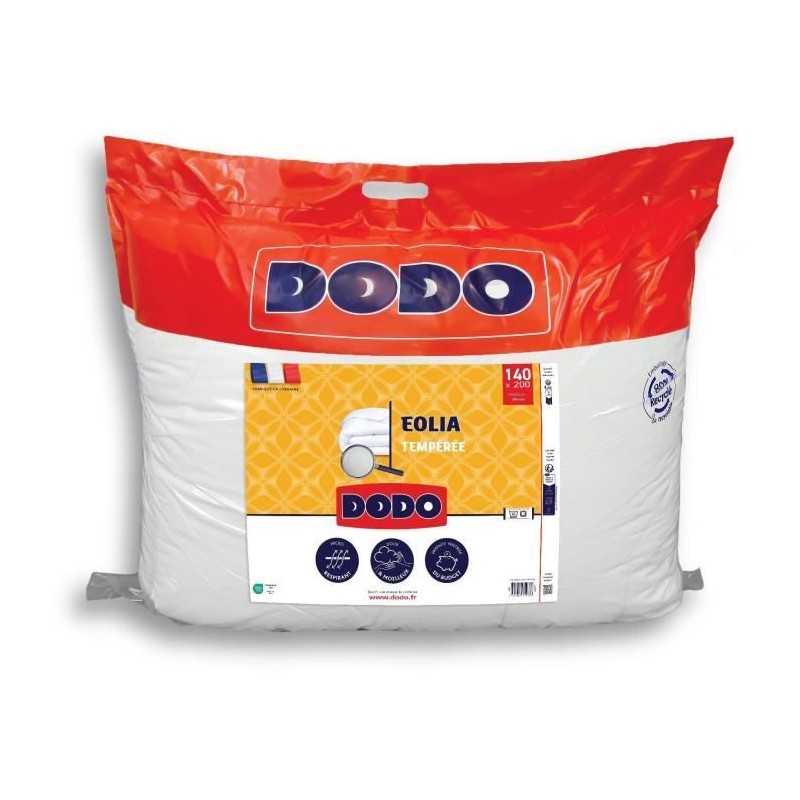 DODO - Couette tempérée 300 g/m² - EOLIA - 140 x 200 cm - Blanc DODO - Couette tempérée 300 g/m² - EOLIA - 140 x 200 cm - Blanc
