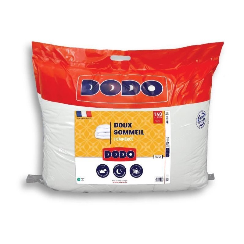 DODO - Couette tempérée 300 g/m² - DOUX SOMMEIL - 140 x 200 cm - Bl DODO - Couette tempérée 300 g/m² - DOUX SOMMEIL - 140 x 200 cm - Bl