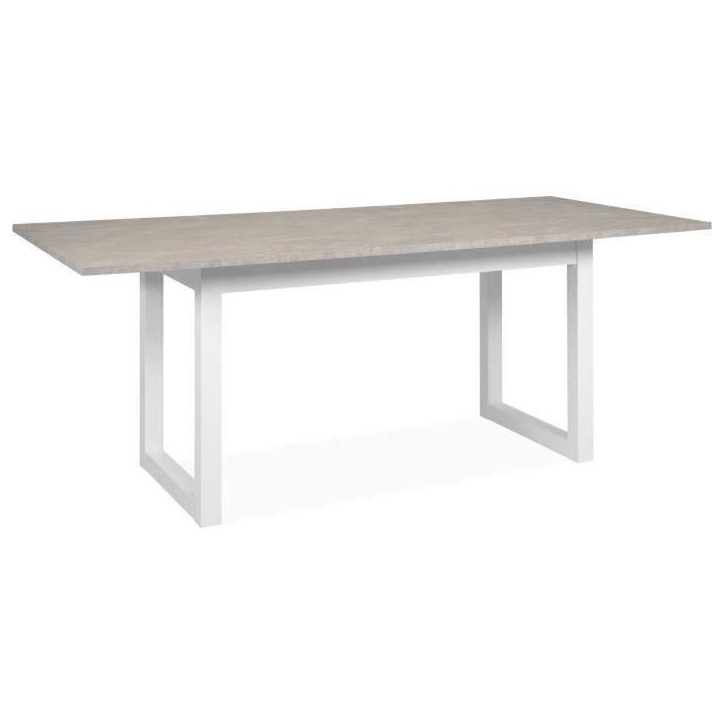 Table a manger extensible Houston - 160-200 x 75 x 90 cm - Plateau effet travertin - 1 extension inclue - 10 personnes Table a manger extensible Houston - 160-200 x 75 x 90 cm - Plateau effet travertin - 1 extension inclue - 10 personnes