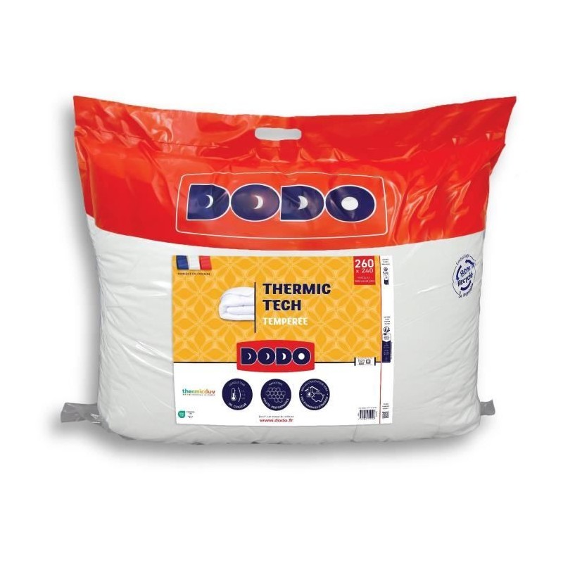 DODO - Couette tempérée 250 g/m² - THERMIC TECH - 240 x 260 cm - Bl DODO - Couette tempérée 250 g/m² - THERMIC TECH - 240 x 260 cm - Bl