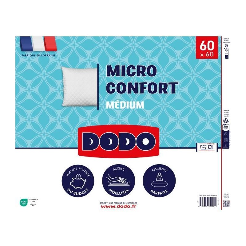 DODO - Oreiller - MICRO CONFORT - 60 x 60 cm DODO - Oreiller - MICRO CONFORT - 60 x 60 cm