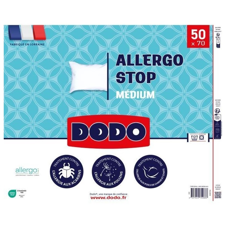 DODO - Oreiller - ALLERGO STOP - 50 x 70 cm DODO - Oreiller - ALLERGO STOP - 50 x 70 cm