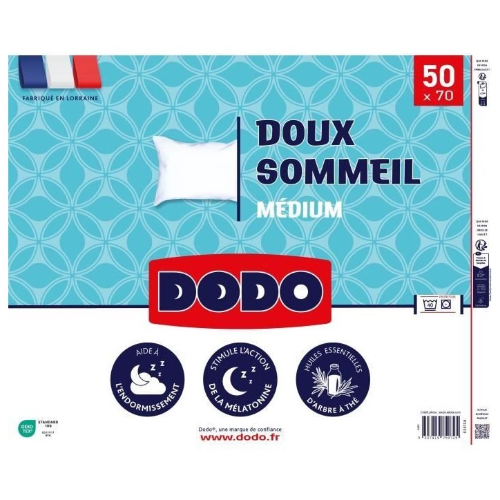 DODO - Oreiller - DOUX SOMMEIL - 50 x 70 cm DODO - Oreiller - DOUX SOMMEIL - 50 x 70 cm