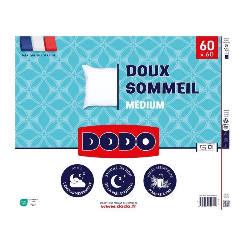 DODO - Oreiller - DOUX SOMMEIL - 60 x 60 cm