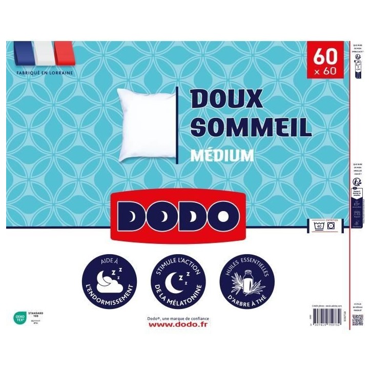 DODO - Oreiller - DOUX SOMMEIL - 60 x 60 cm DODO - Oreiller - DOUX SOMMEIL - 60 x 60 cm