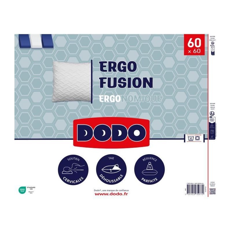 DODO - Oreiller - ERGO FUSION - 60 x 60 cm DODO - Oreiller - ERGO FUSION - 60 x 60 cm