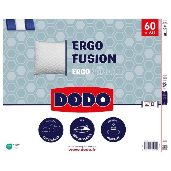DODO - Oreiller - ERGO FUSION - 60 x 60 cm