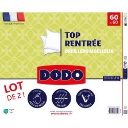 DODO Lot de 2 Oreillers - Top Rentrée - Oreillers moelleux - 60 x 60