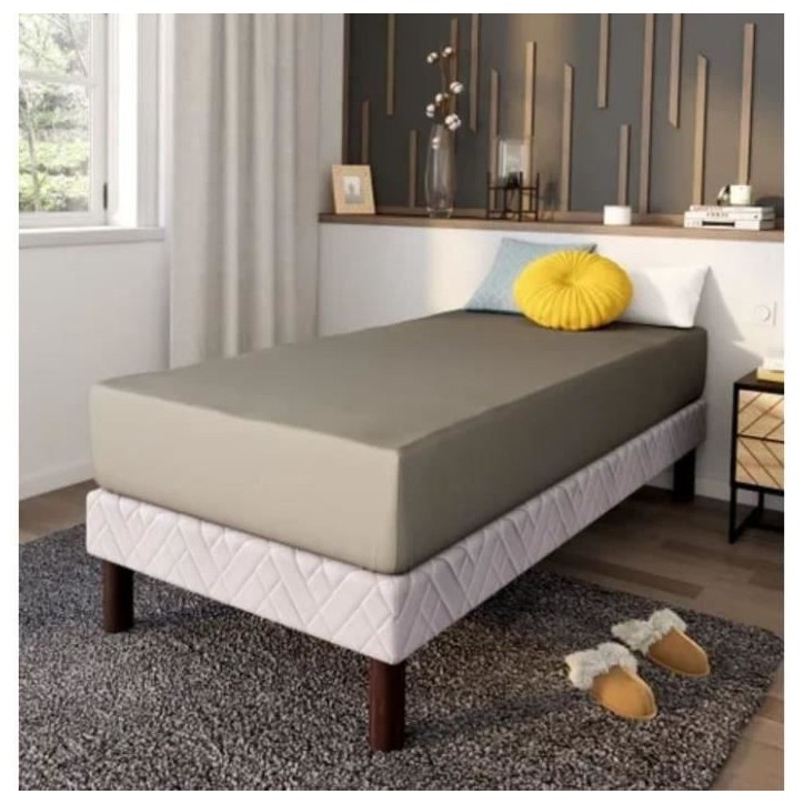 DRAP HOUSSE DODO - ANTIBACTERIENS - TAUPE - 90X190 cm - Bonnet 32 cm
