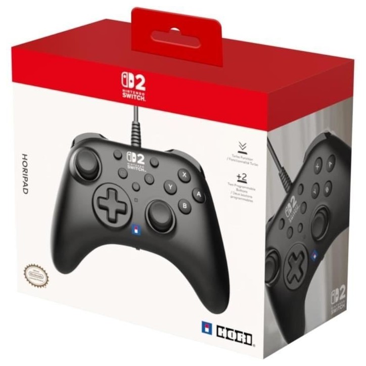Manette filaire - HORI - Horipad - Nintendo Switch et Switch 2 - Bouton Nintendo C - Boutons arriere programmables - Noir Manette filaire - HORI - Horipad - Nintendo Switch et Switch 2 - Bouton Nintendo C - Boutons arriere programmables - Noir
