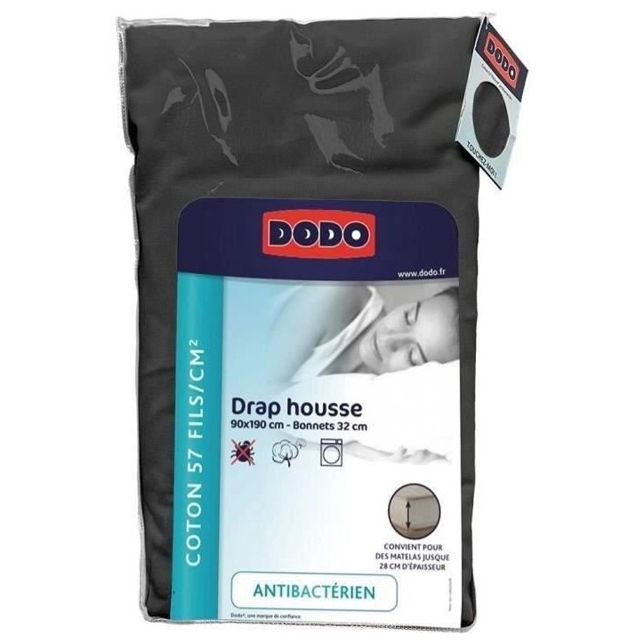 Drap housse DODO - 90x190 cm - Coton - Coutil 32 cm Drap housse DODO - 90x190 cm - Coton - Coutil 32 cm