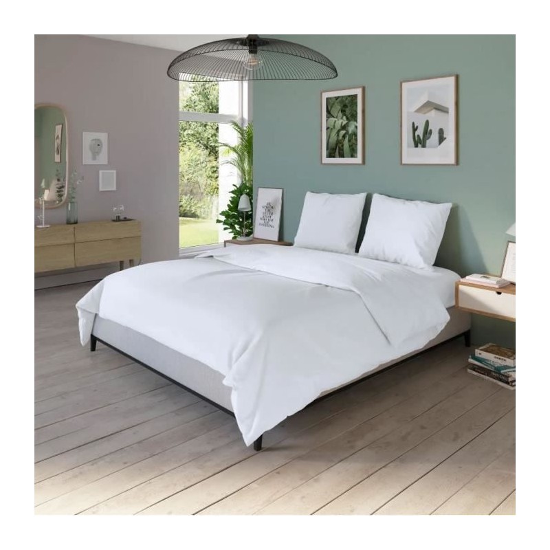 Housse de couette DODO - 240x220 cm - Coton - Antibactérien - Blanc