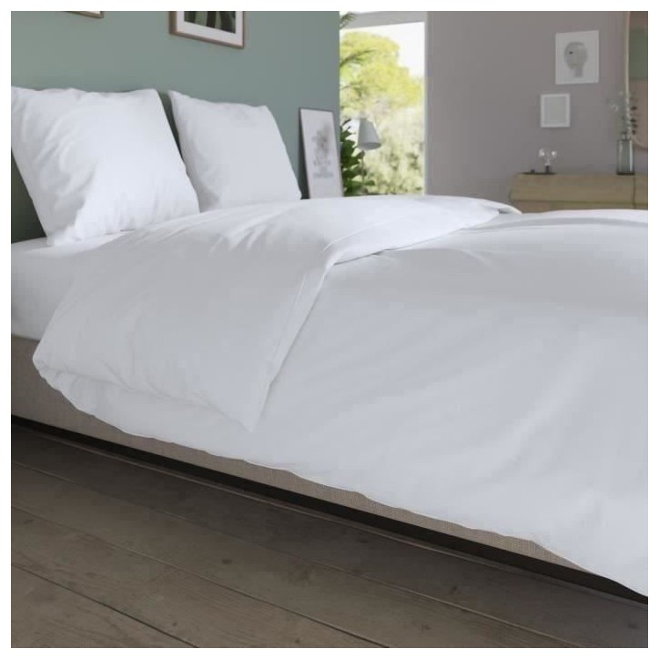 Housse de couette DODO - 260x240 cm - Coton - Antibactérien - Blanc