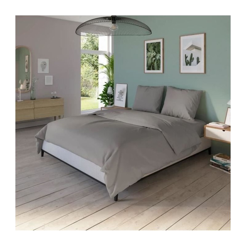 DODO - Housse de couette - 240x220 cm - Coton - Antibactérien - Taupe DODO - Housse de couette - 240x220 cm - Coton - Antibactérien - Taupe