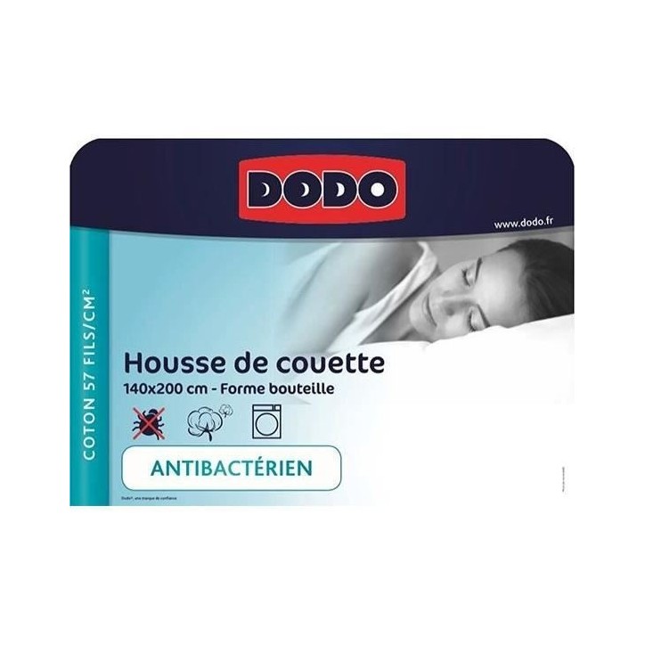 Housse de couette DODO - 140x200 cm - Coton - Antibactérien