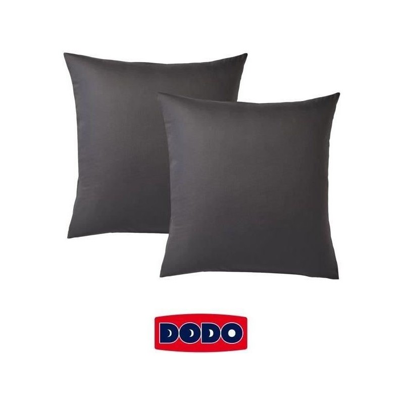 Lot de 2 taies d'oreiller carrées DODO - 65x65 cm - Blanc Lot de 2 taies d'oreiller carrées DODO - 65x65 cm - Blanc