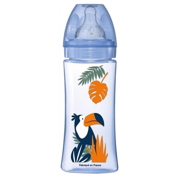 Biberon Dodie Initiation+ Anti-Coliques 3 Vitesses Bleu Pompier 330ml